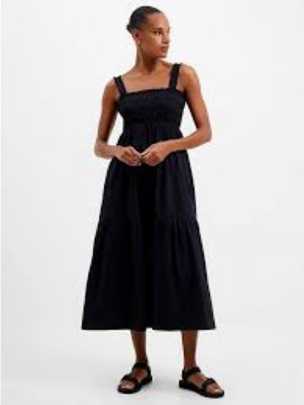 French Connection Ezeke Smocked Sun Dress - Black